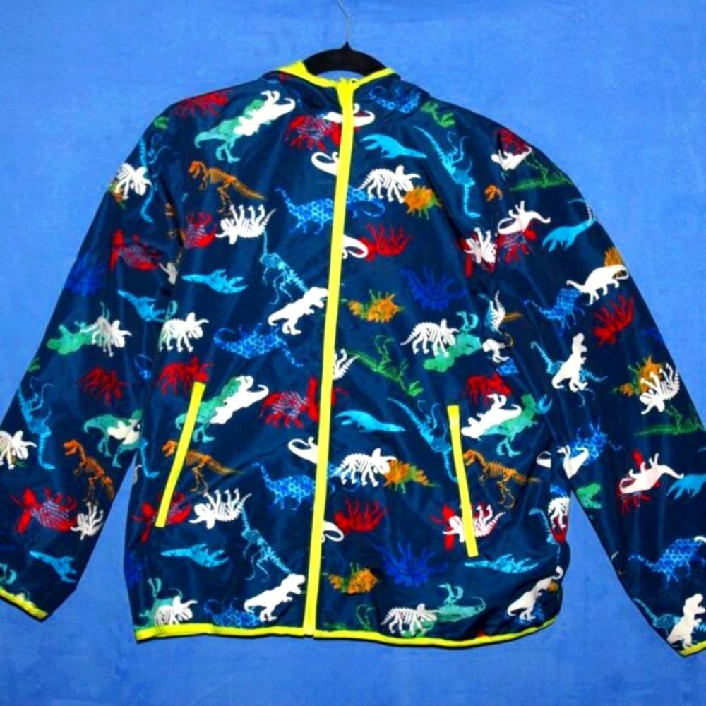 Wonder Nation Dinosaur Print Jacket Blue XL 14-16 Husky - Picture 2 of 6
